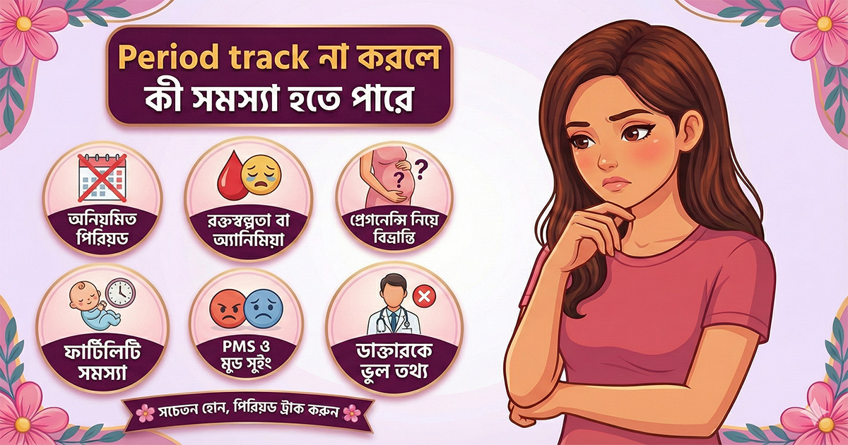 <p>Period track না করলে কী সমস্যা হতে পারে?</p>